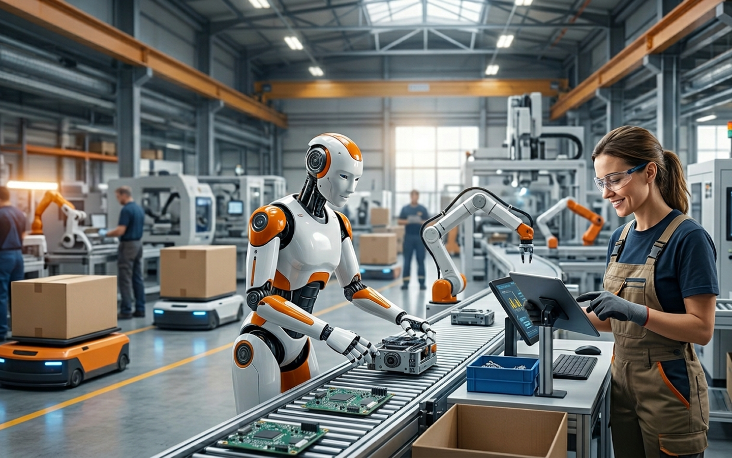Roboty kontra ludzie: jak humanoidy zmieniają produkcję, logistykę i biznes już dziś.